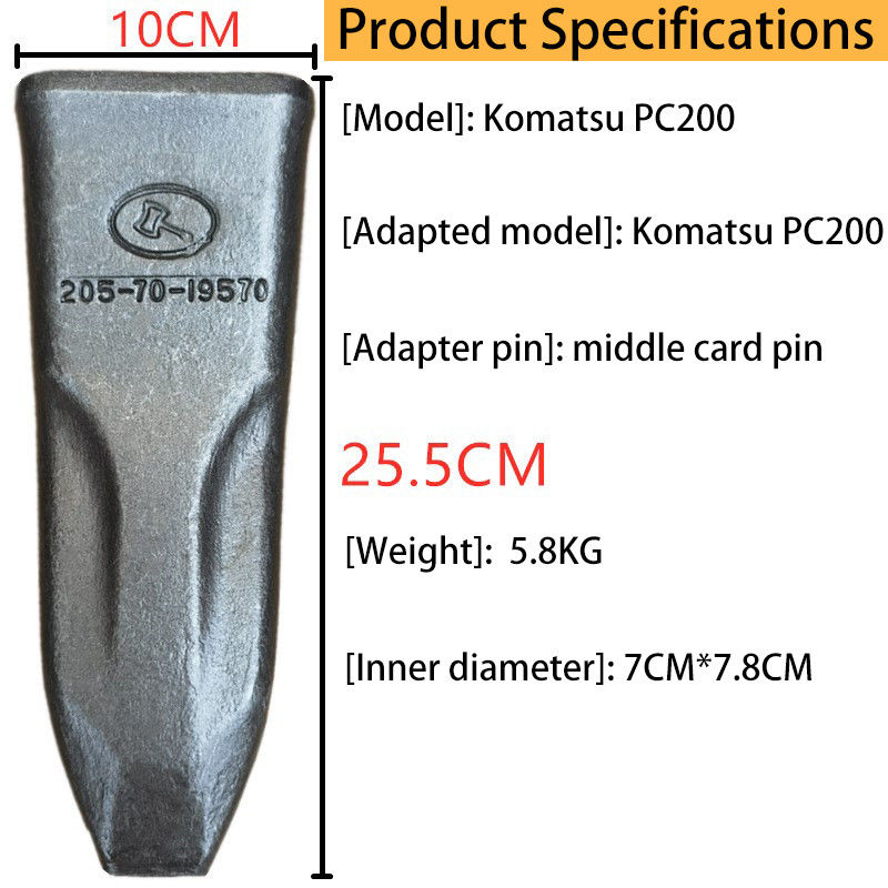 Stevige gesmeed ijzeren graafmachine emmer tanden PC200 2057019570 Adapter emmer tand
