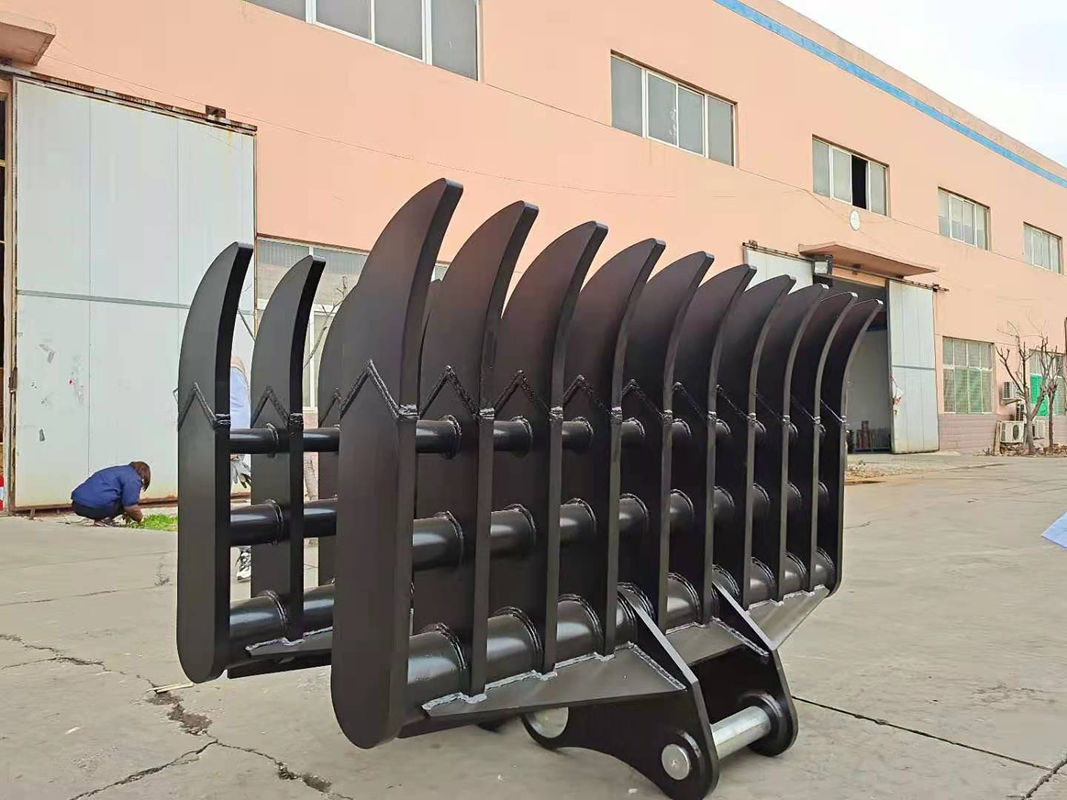 Aanpasbare graafmachine Aanhangsels Aardbaar Land Harrow Bucket Multitooth Rake Bucket For Excavato