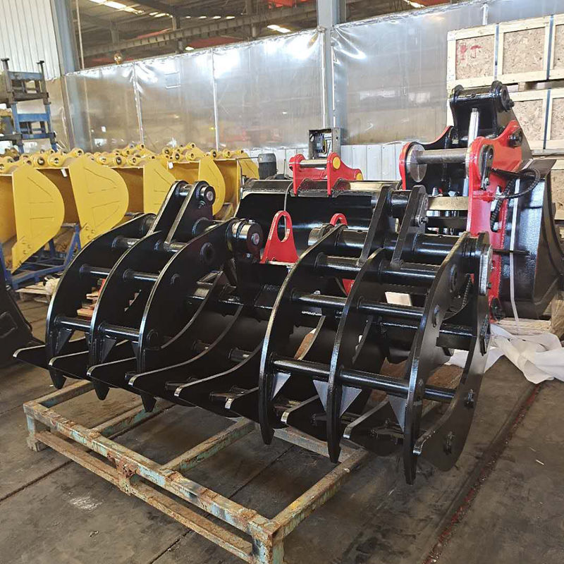 Aanpasbare graafmachine Aanhangsels Aardbaar Land Harrow Bucket Multitooth Rake Bucket For Excavato