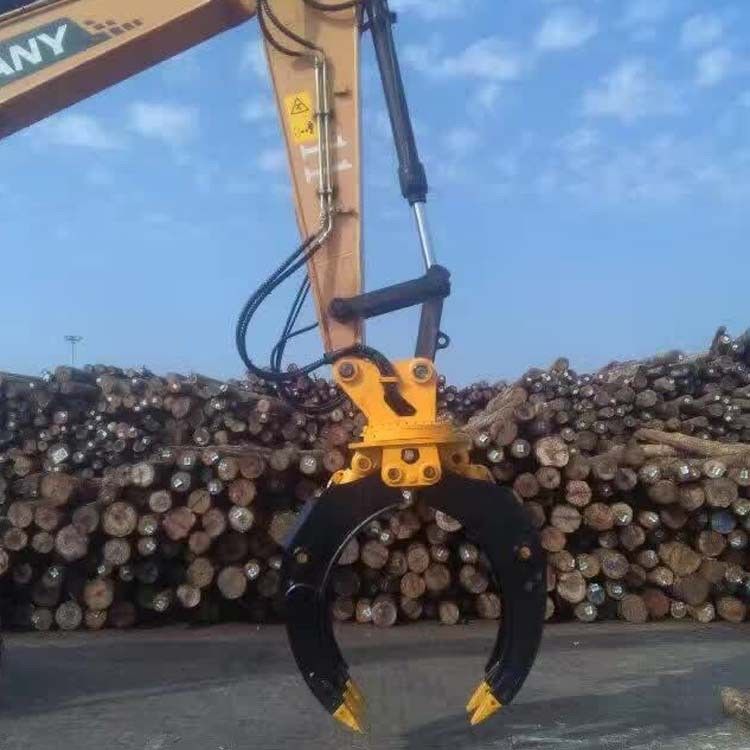 aanpasbaar Dubbelcilinder 360 roterende hydraulische greep telescopische arm klem hout grijp emmer voor graafmachine