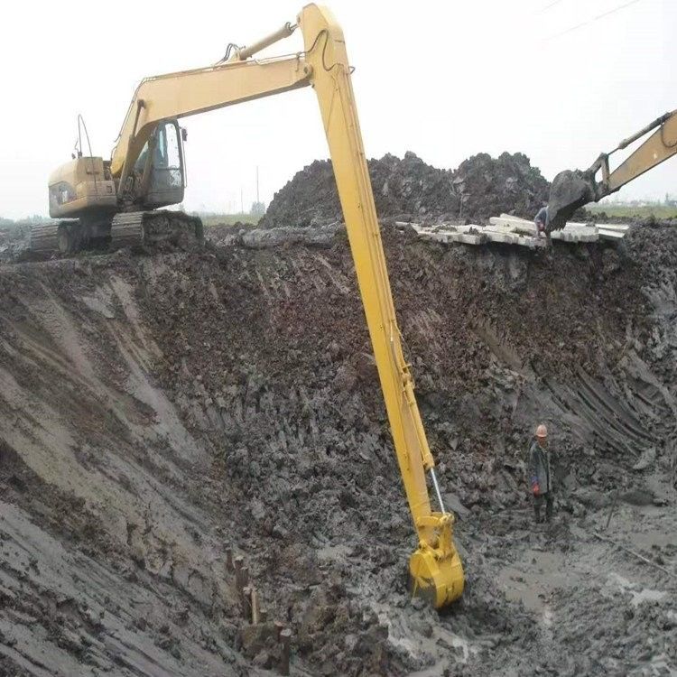Op maat gemaakte drie-afdelingen Boom Demolition Arm Extension Boom T Telescopische Long Reach Arm Bucket gebruikt voor graafmachine