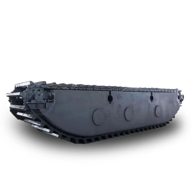 Op maat gemaakte drijvende amfibische graafmachine Pontoon Q355B Q690 Q345BU Onderstelonderdelen Waterbaan gebruikt voor Cat 320D PC200