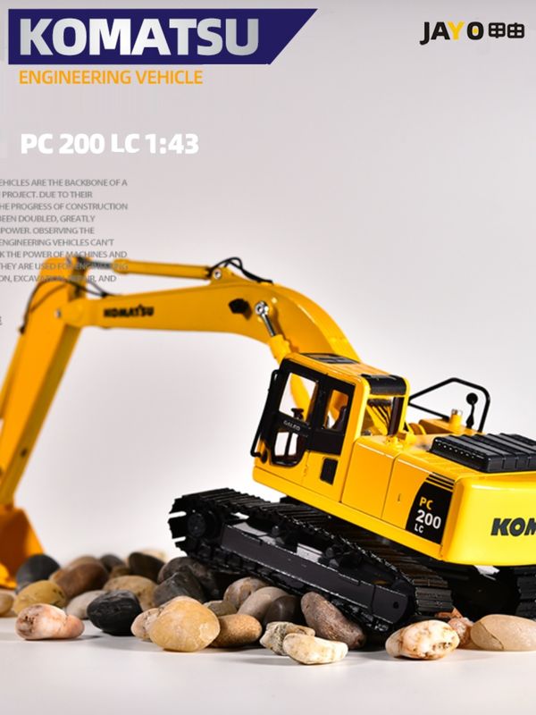 Komatsu PC200 Graafmachine 1/43 Scale Diecast Metal Model Collectieve openingsdeuren