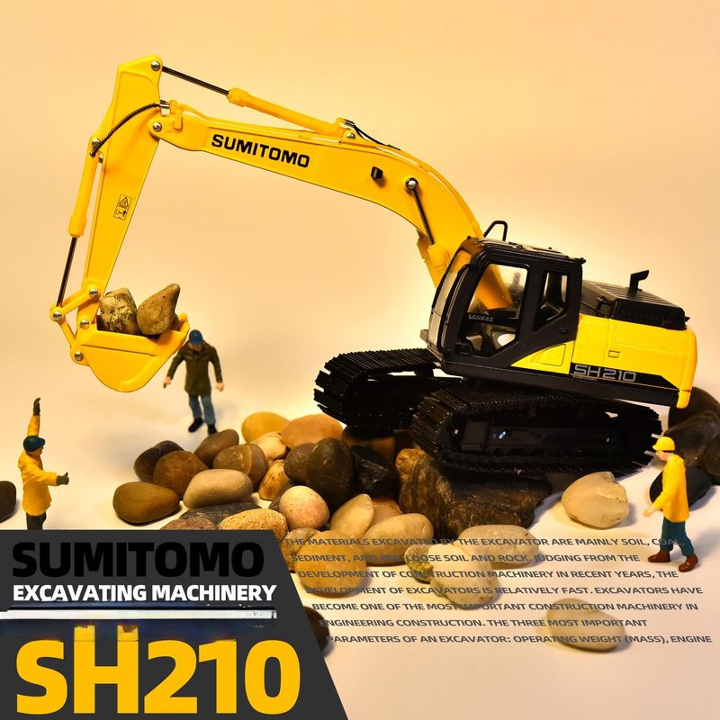 Schaal 1:50 Legering Gegoten Model SH210-6 Graafmachine Verzamelbare Miniatuur Speelgoed voor Display