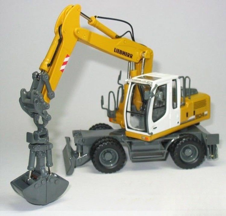 1/50 Liebherr A904C wielgraafmachine model gietgegooid metaal verzamelbaar met grijp emmer 58004