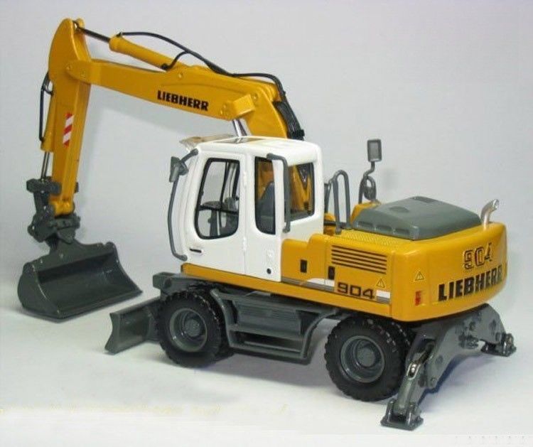 1/50 Liebherr A904C wielgraafmachine model gietgegooid metaal verzamelbaar met grijp emmer 58004