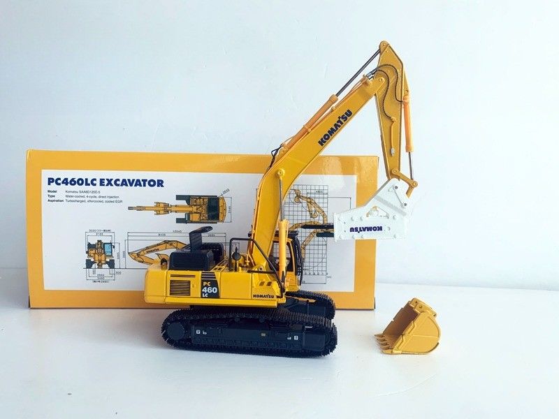 Komatsu PC460LC-8 1/50 Diecast Alloy Excavator Model met Hydraulische Breaker Verzamelbaar