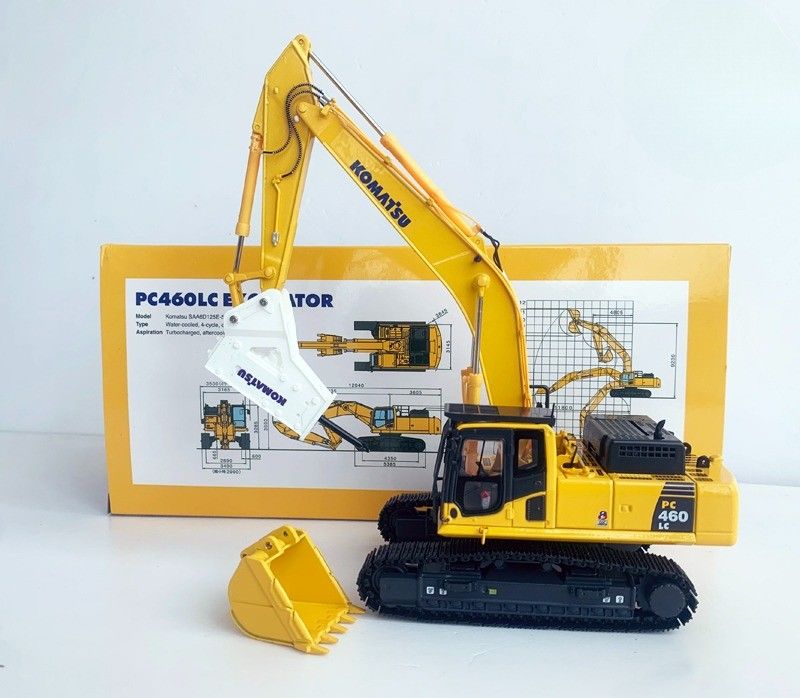 Komatsu PC460LC-8 1/50 Diecast Alloy Excavator Model met Hydraulische Breaker Verzamelbaar