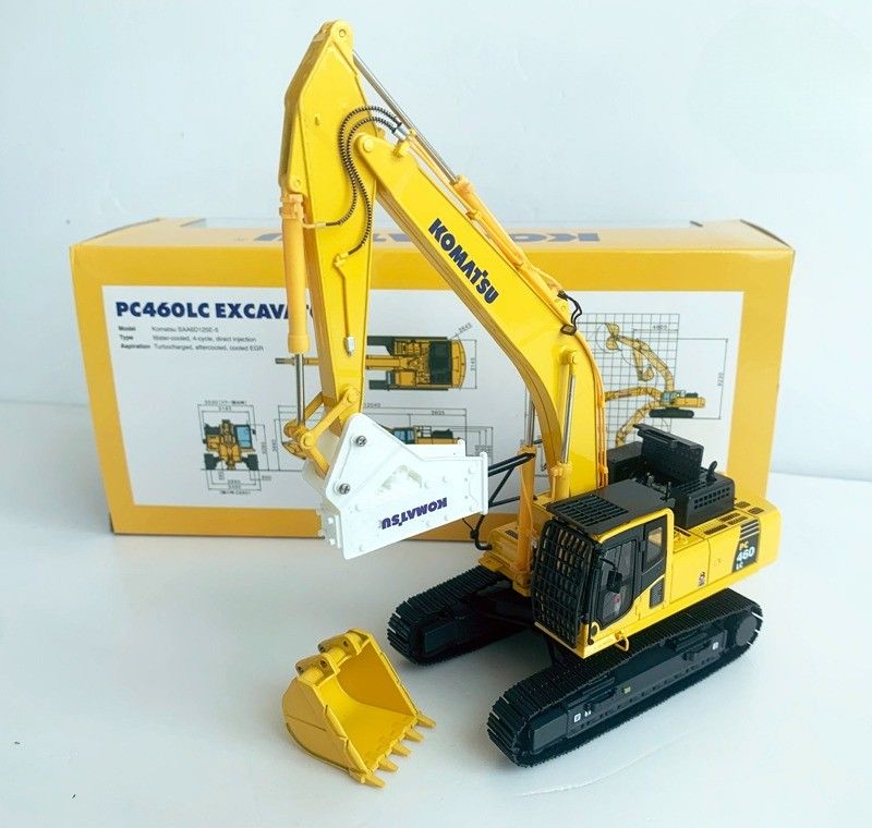 Komatsu PC460LC-8 1/50 Diecast Alloy Excavator Model met Hydraulische Breaker Verzamelbaar