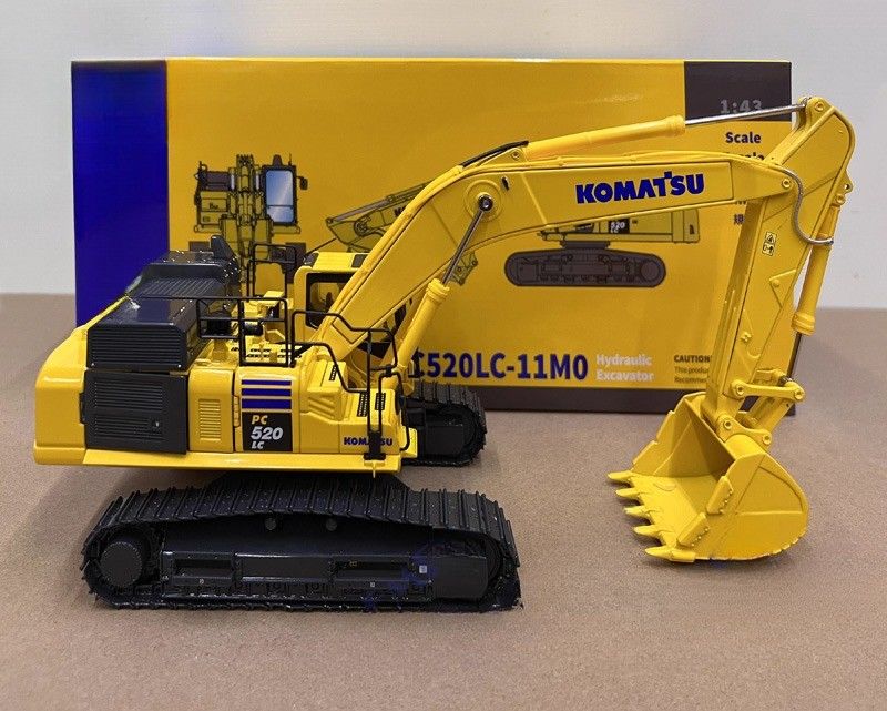 1/43 schaal Komatsu PC520LC-11M0 legering die-gegooid graafmachine model - Licentie verzamelaar