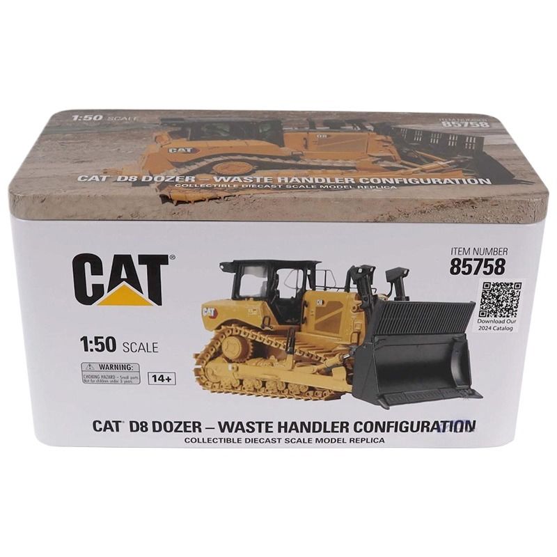 Zware D8 Dozer Bulldozer met Schraper Opzetstuk 1:50 Schaal Gegoten Legering Model 85758