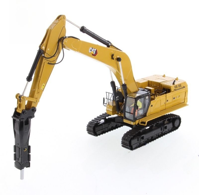 DM 1/50 Scale Heavy Duty Excavator Demolition Hammer Grapple Construction Model 85709