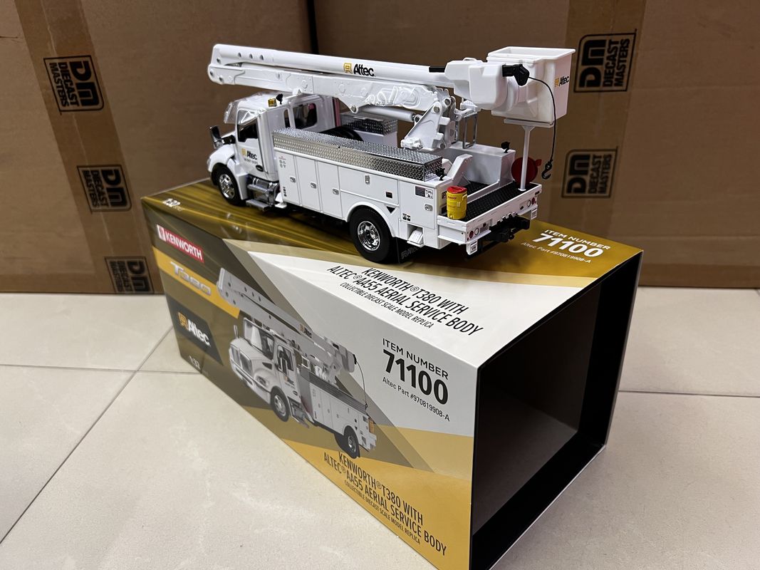 DM 1/32 Kenworth T380 Hoogwerker Vrachtwagen Legering Constructie Voertuig Model 71100