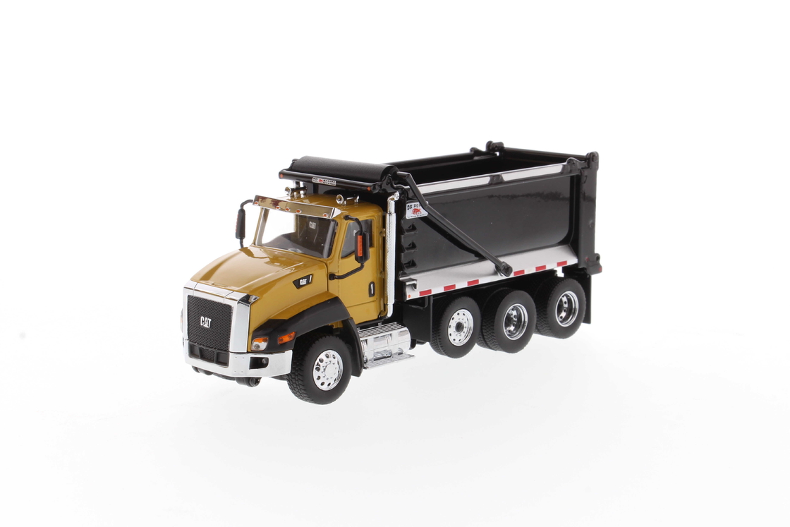 DM 1:50 Cat CT660 Day Cab Automated Dump Truck Gele legering model 85668