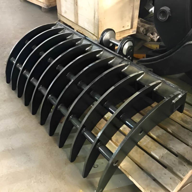 Hoogwaardige op maat gemaakte PC100-6 10 ton graafmachine Rake Bucket OEM Aanhangsel Constructie