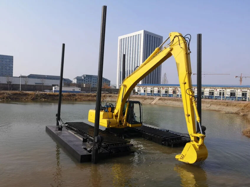 Aanpassing Amfibische graafmachine Pontoon Onderstel Moeras Crawler Drijvend platform voor graafmachines Leverancier