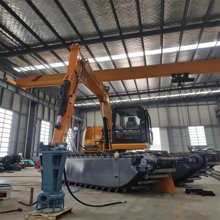 Gepersonaliseerde graafmachine Pontoon Amfibische onderstel Float Tank voor nat land Water werk apparatuur Leverancier